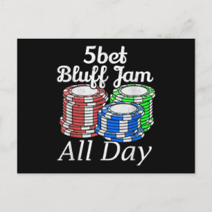 5bet Bluff Jam All Day Texas Holdem Player Funny Holiday Postcard