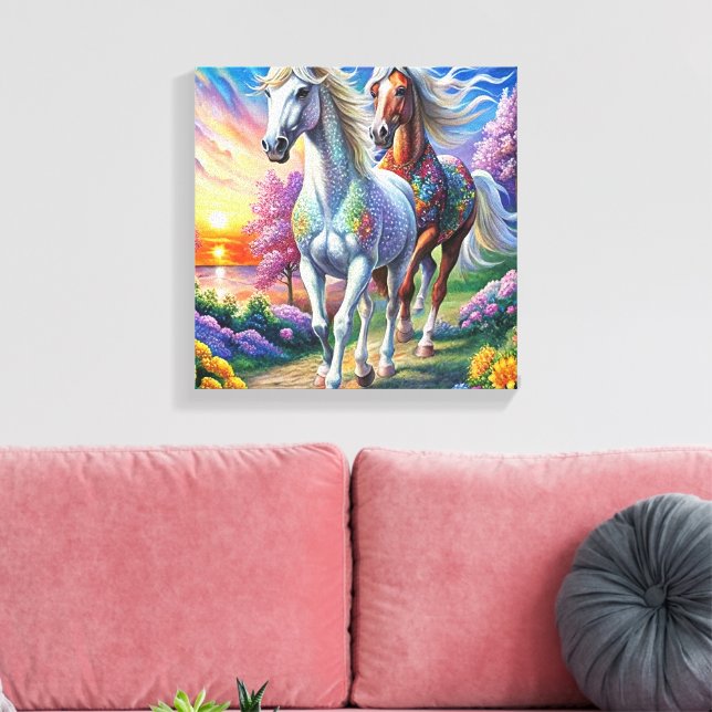 5D Diamond Painting Kit Horse Design DIY Wall Art (Insitu(LivingRoom))