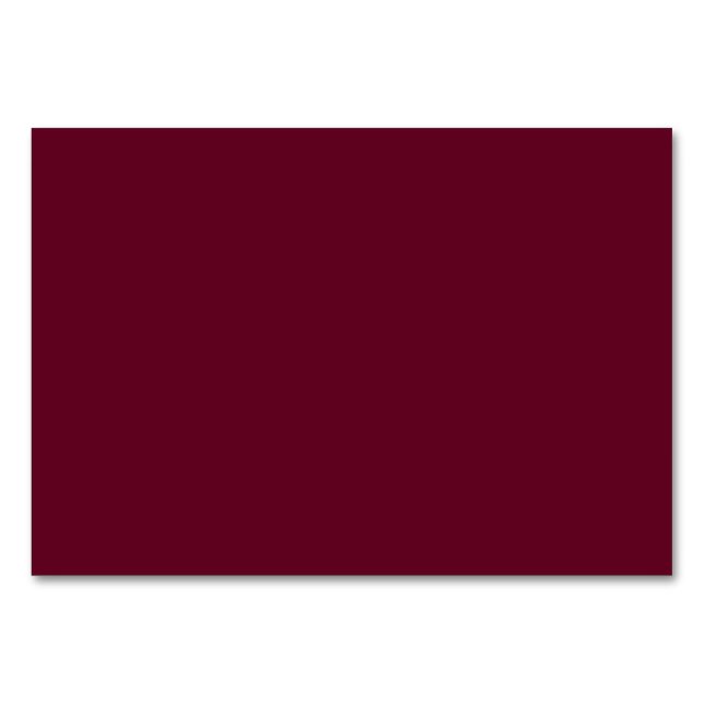 #5F021F Hex Code Web Colour Dark Red Burgundy Table Number (Front)