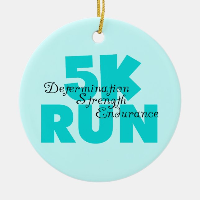 5K Run Aqua Sports Running Ceramic Tree Decoration (Front)