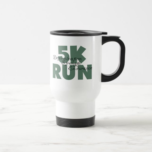 5K Run Green Sports Running Travel Mug (Right)