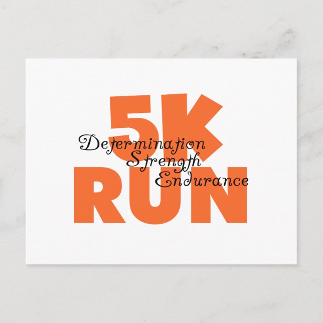 5K Run Orange Postcard (Front)