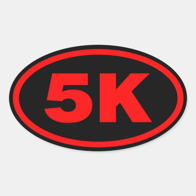 5K Runner Red & Black oval Sticker (Front)