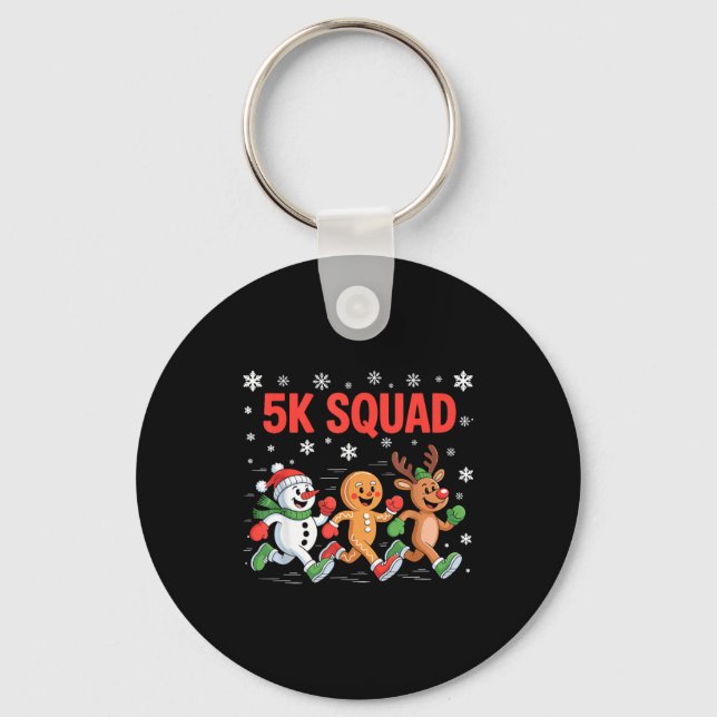 5k Squad Shirt Funny Christmas Running Team  Key Ring (Front)