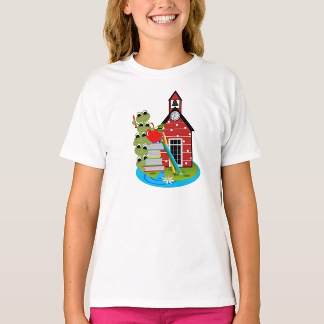 #5Lil Lady Frog Bella Ringer T-Shirt (Front)