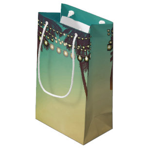5lx3wx8.5h Small Gift Bag Beach Sunset Palm Tree S