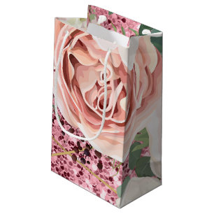 5lx3wx8.5h Small Gift Bag Geometric Garden Rose