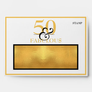 5O and Fabulous Elegant Modern Birthday Envelope