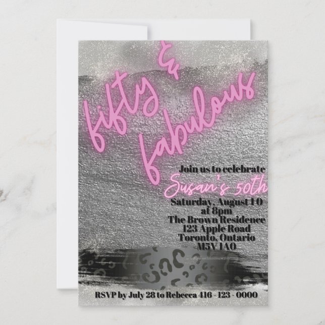 5O & Fabuous Invitation (Front)