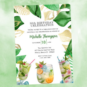 5OTH Birthday  Cocktail Party Celebration   Invitation