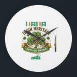 5Shamrock Luck Celebration Logo design Large Clock<br><div class="desc">festive green shamrock design celebrating Irish luck and St. Patrick’s Day spirit. Perfect for t-shirts,  mugs,  and party gifts.</div>