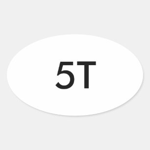 5T Baby Retail Clothing Size Oval Sticker