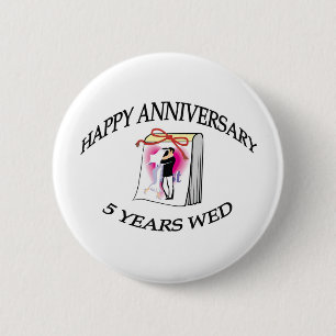 5th. ANNIVERSARY 6 Cm Round Badge