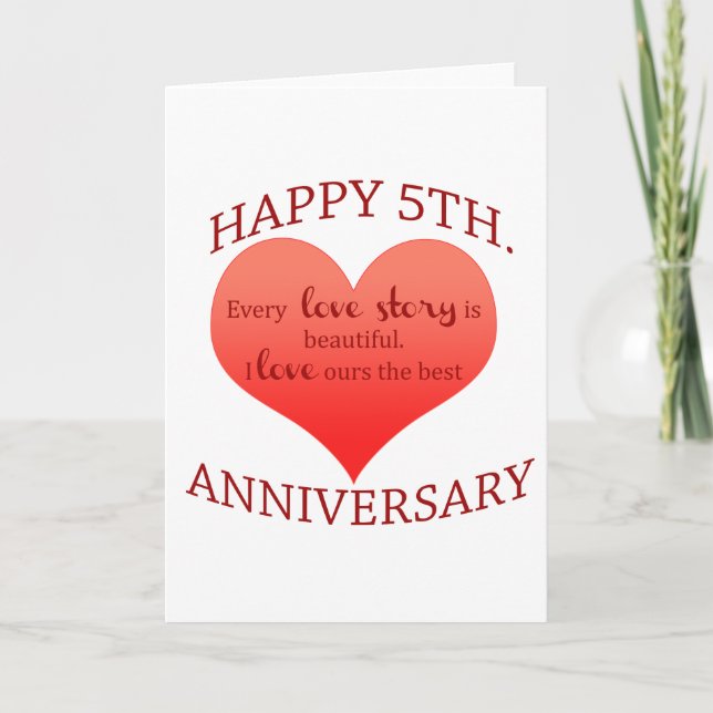 5th. Anniversary Card (Front)