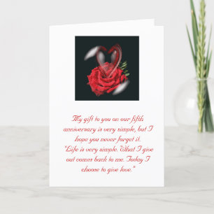 5th Anniversary Card