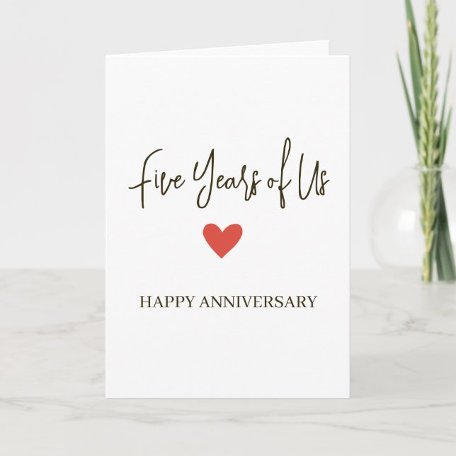 5th Anniversary – Five Years of Us Card (Front)