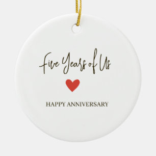 5th Anniversary – Five Years of Us Ceramic Tree Decoration