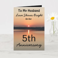 5th Anniversary Husband Love Shines Bright