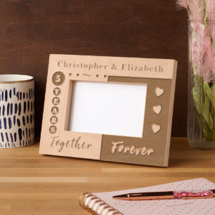 5th anniversary names forever  etched frames