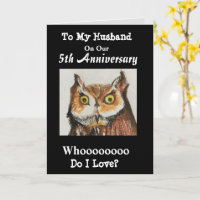 5th Anniversary To My Husband Funny Owl