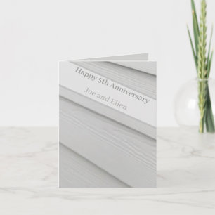 5th Anniversary Wood, editable Card