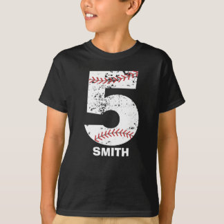 5TH baseball birthday t shirt-baseball party shirt