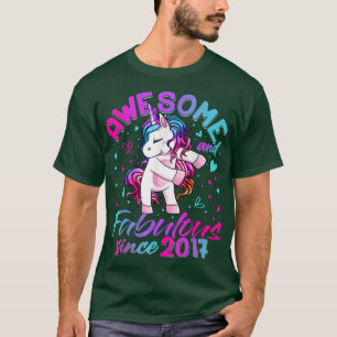 5th Birthday5 Year Old Girl Flossing Unicorn Party T-Shirt