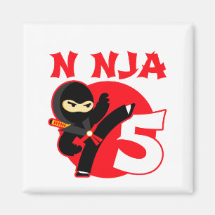 5th Birthday 5 Year Old Kids Party Little Ninja 5  Magnet