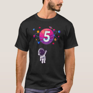 5th Birthday 5 Years Old Birthday Boy Astronaut T-Shirt