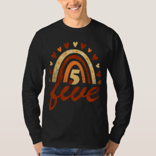 5th Birthday 5 Years Old Birthday Rainbow Family B T-Shirt