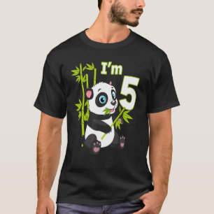 5th Birthday 5 Years Old Party Animal Panda 3 T-Shirt