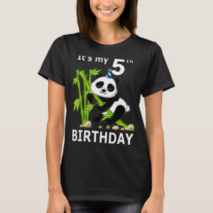 5th Birthday 5 Years Old Party Animal Panda 7 T-Shirt