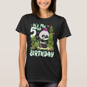5th Birthday 5 Years Old Party Animal Panda T-Shirt