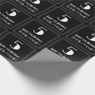 5th Birthday - Art Deco Inspired Look "5", Name Wrapping Paper