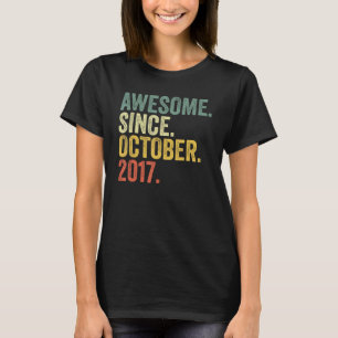 5th Birthday Awesome Since October 2017 5 Year Old T-Shirt