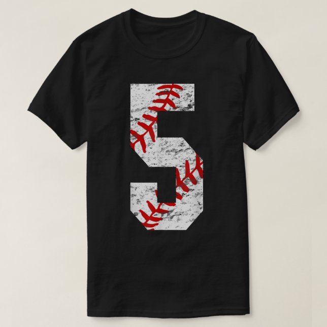 5th Birthday Baseball Big Number Five 5 Year Old B T-Shirt (Design Front)