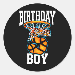 5th Birthday Basketball  5 Years Old Kids Gift  Classic Round Sticker