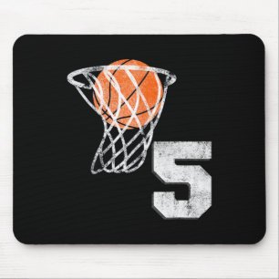 5th Birthday Basketball Five 5 Years Old Boys Kids Mouse Pad