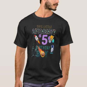 5th Birthday  Birthday Boy  Astronaut 5 Year Old T-Shirt
