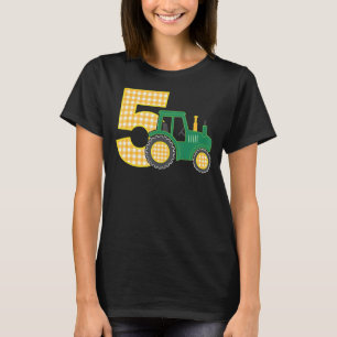 5th Birthday Boy 5 Year Old Farm Truck Tractor Par T-Shirt