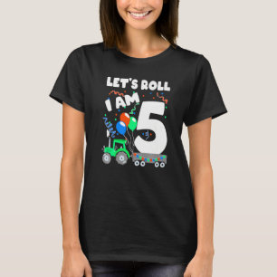 5th Birthday Boy 5 Year Old Farm Truck Tractor Par T-Shirt