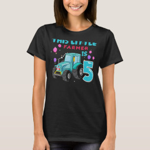 5th Birthday Boy 5 Year Old Farm Truck Tractor Par T-Shirt