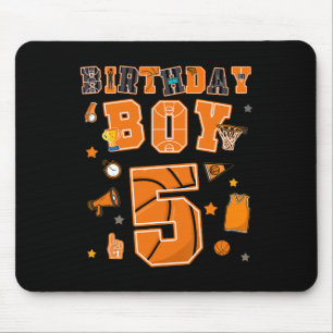 5th Birthday Boy 5 Yr Sketll Party Five Years Old Mouse Pad