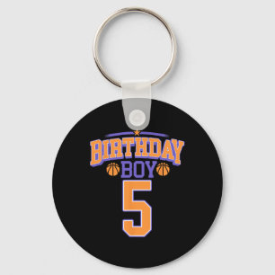 5th Birthday Boy Basketball Lover 5 Years Old Bday Key Ring