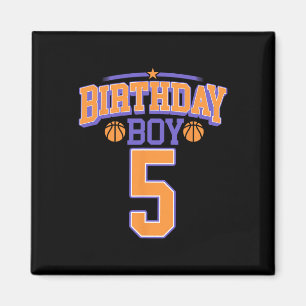 5th Birthday Boy Basketball Lover 5 Years Old Bday Magnet