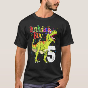5th Birthday Boy Dinosaur Rawr I'm 5 Dinosaur T-Shirt
