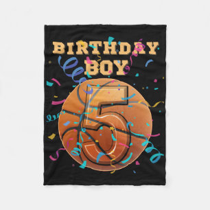 5th Birthday Boy Five 5 Years Old Sketll Players T Fleece Blanket