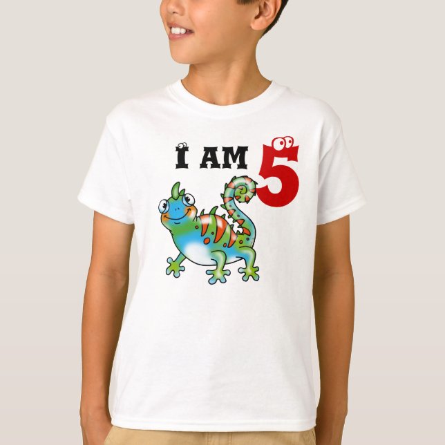5th birthday boy gift (funny lizard) T-Shirt (Front)