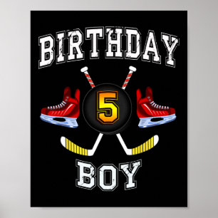 5th Birthday Boy - Ice Hockey 5 years old kid Poster