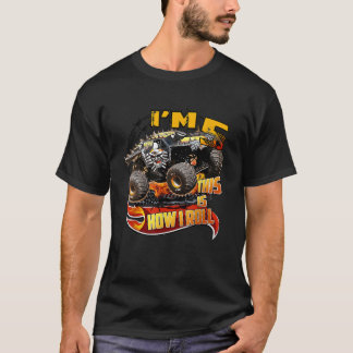 5th Birthday Boy Monster Truck 5 Years Old for Kid T-Shirt